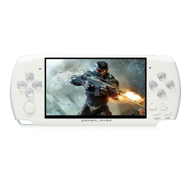 JXD Handheld Game Console 4.3 inch 8GB Built in 2000 Games for Multiple Simulators X6 Retro Video Game Console Mp3/4/Ebook TV Out Mini Hand Portable Game Player Device Holiday (White) - Image 1